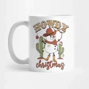 howdy christmas cowboy snowman Mug